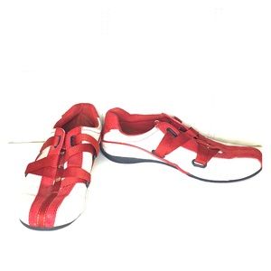 Predictions Red and Tan sneakers size 71/2